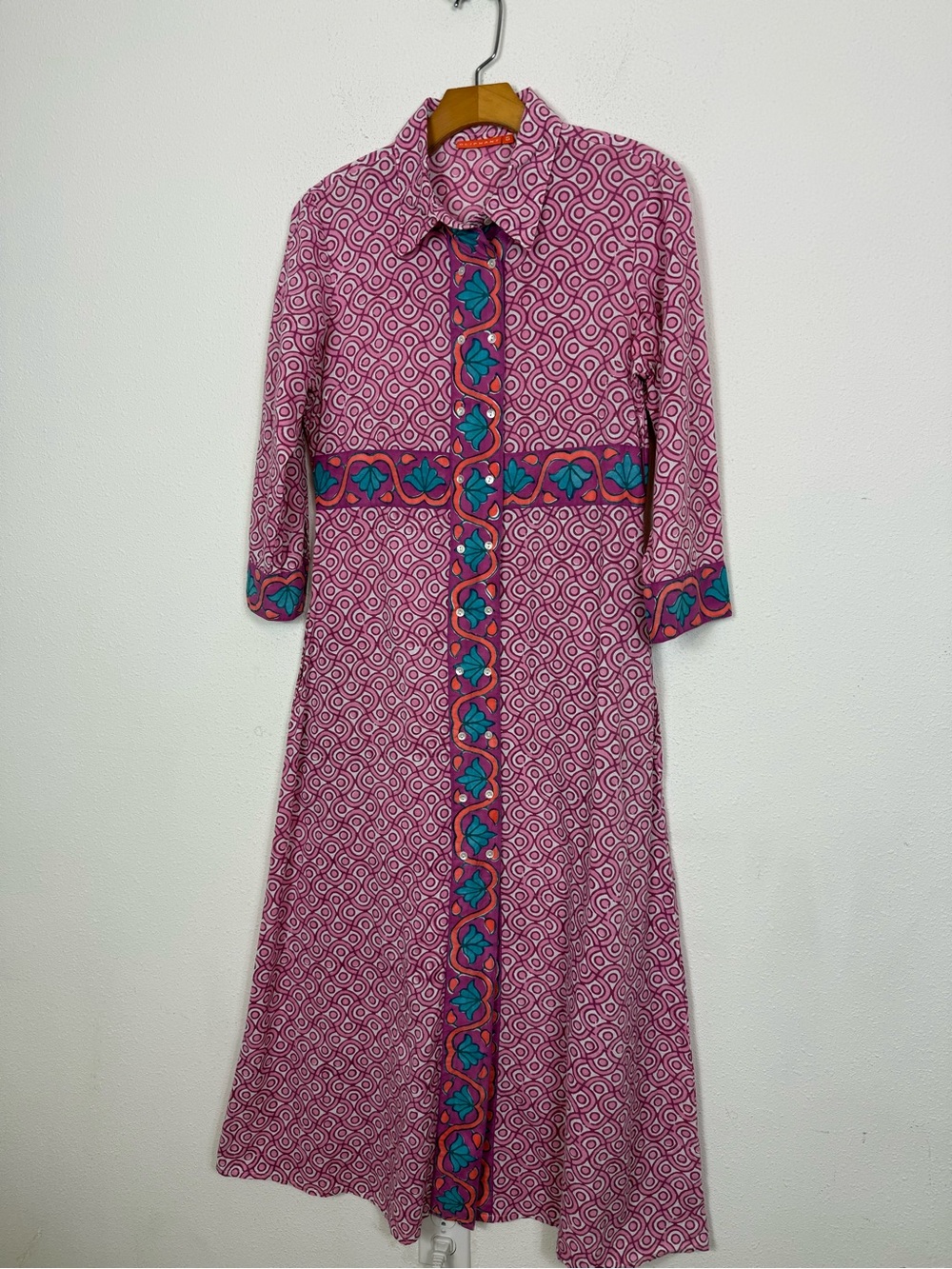 Oliphant Maxi Shirt Dress in Teton Magenta Sz Small - Picture 2 of 8